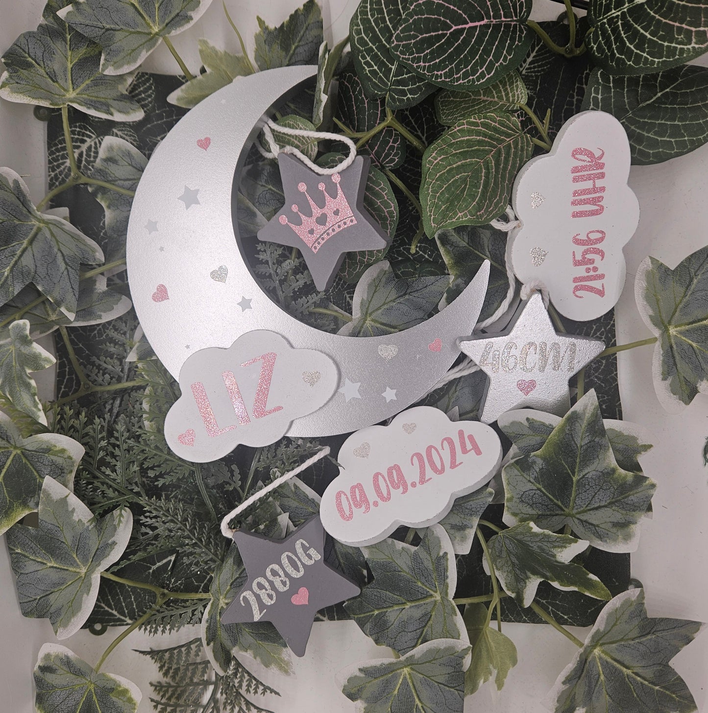 Mobile Holz mit Geburtsdaten