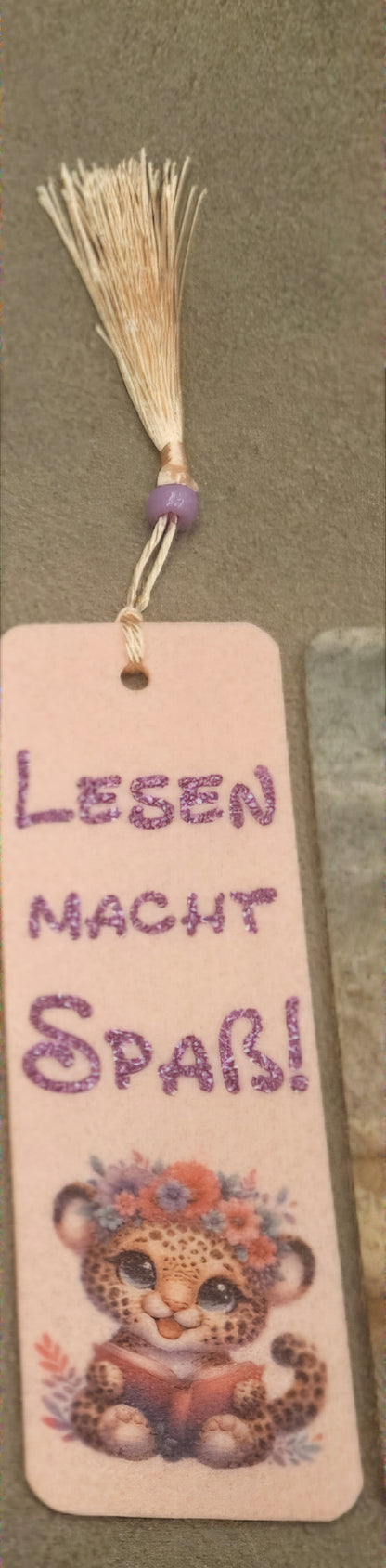 Filz Lesezeichen Auszeit / Lesen macht Spaß / Girl pink / Lehrerin