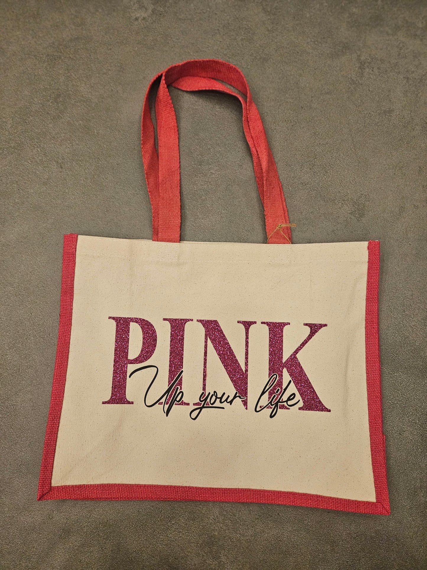 Jute Shopper groß PINK UP YOUR LIFE